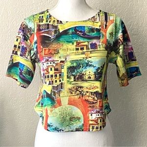Multicolored Vintage Short Sleeve Top Size S